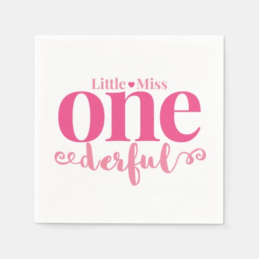 Little Miss Onederful Party Napkins Servetten (Voorkant)