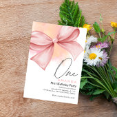 Little miss Onederful Pink 1e verjaardag uitnodigi Kaart