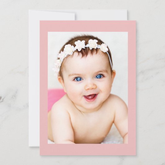 Little miss Onederful Pink 1e verjaardag uitnodigi Kaart (Achterkant)