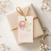 Little Miss ONEderful roze ballon bloemen verjaard Cadeaulabel