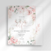 Little Miss Onederful Roze Bloem Uitnodiging