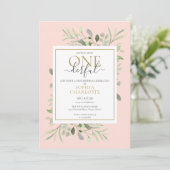 Little Miss ONEderful Roze Meisje 1e Verjaardagsfo Kaart (Staand voorkant)