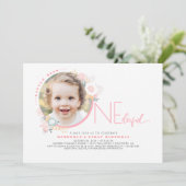 Little Miss ONEderful Schattigee 1e verjaardag fot Kaart (Staand voorkant)