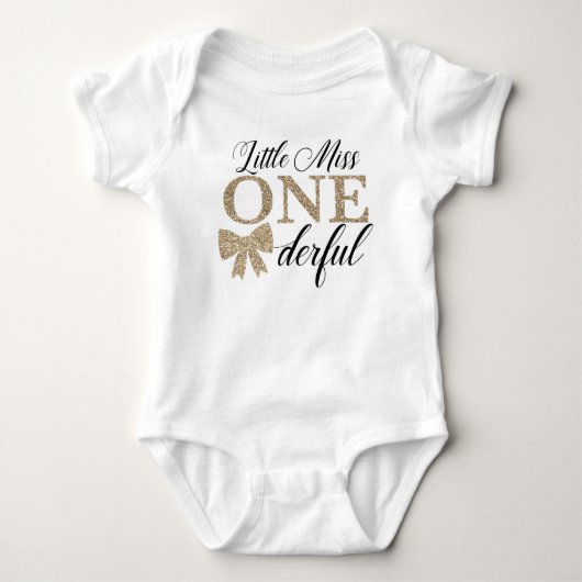 Little Miss Onederful Verjaardagsshirt Romper (Voorkant)
