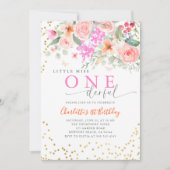 Little Miss Onederful Vibrant Girl 1e verjaardag Kaart (Voorkant)