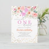 Little Miss Onederful Vibrant Girl 1e verjaardag Kaart (Staand voorkant)