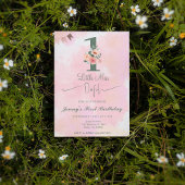 Little Miss ONEderful Waterverf Roze 1e Verjaardag Kaart