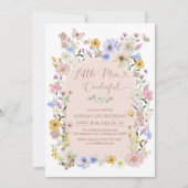 Little Miss ONEderful Wildflower 1st Birthday Kaart (Voorkant)