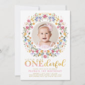 Little Miss ONEderful Wildflower Tuin Verjaardag I Kaart (Voorkant)