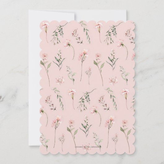 Little Miss Onederland 1e verjaardag Wildflower fo Kaart (Achterkant)