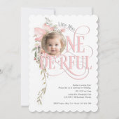 Little Miss Onederland 1e verjaardag Wildflower fo Kaart (Voorkant)