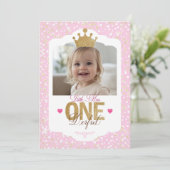 Little Miss OneVerjaardag Uitnodiging (Staand voorkant)