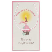Little Miss Pink Cupcake Girl's 1e Verjaardagsfees Klein Cadeauzakje (Achterkant)