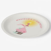 Little Miss Pink Cupcake Girl's 1e Verjaardagsfees Papieren Bordje (Gekanteld)