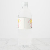 Little Miss Pink Cupcake Girl's 1e Verjaardagsfees Waterfles Etiket (Achterkant)