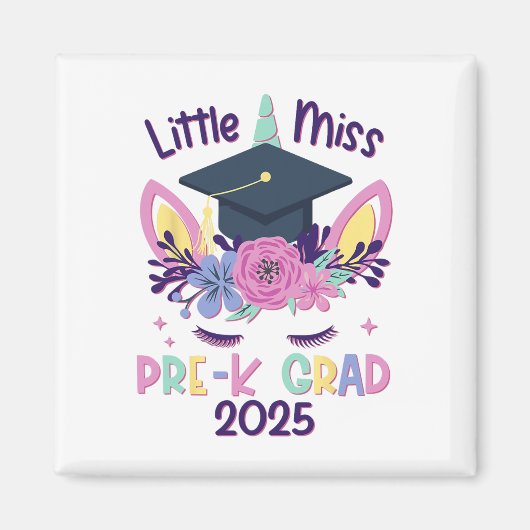 Little Miss Pre-k Afstudeerder Prek Afstuderen 2 Magneet (Voorkant)