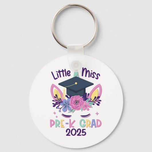 Little Miss Pre-k Afstudeerder Prek Afstuderen 2 Sleutelhanger (Voorkant)
