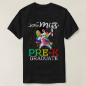 Little Miss Pre-K Afstuderen Unicorn T-shirt (Design voorkant)
