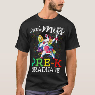 Little Miss Pre-K Afstuderen Unicorn T-shirt