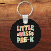 Little Miss Pre-k Girls Ck To School Retro Daughte Sleutelhanger (Voorkant)