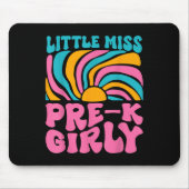 Little Miss Pre-K Girly Retro Terug naar school Pr Muismat (Voorkant)
