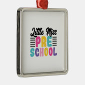 Little Miss Pre School Metalen Ornament (Rechts)