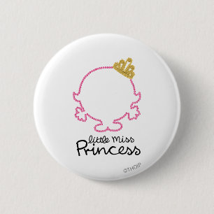 Little Miss Princess   Blanco gezicht Ronde Button 5,7 Cm