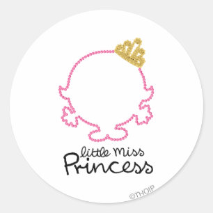 Little Miss Princess   Blanco gezicht Ronde Sticker