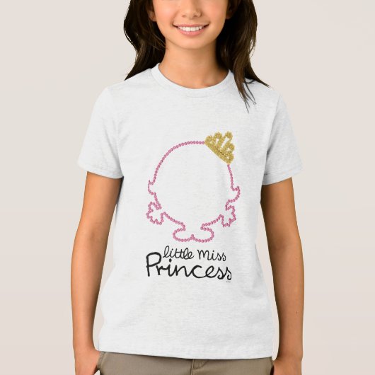 Little Miss Princess | Blanco gezicht Tri-Blend Shirt (Voorkant)