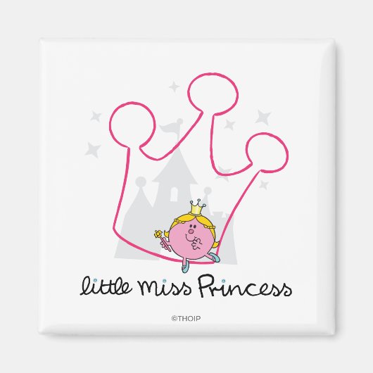 Little Miss Princess | Giant Pink Crown Magneet (Voorkant)
