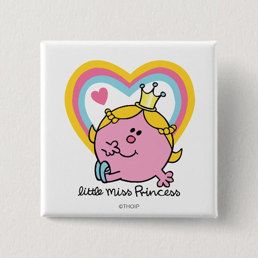 Little Miss Princess | Hoorten Vierkante Button 5,1 Cm (Voorkant)
