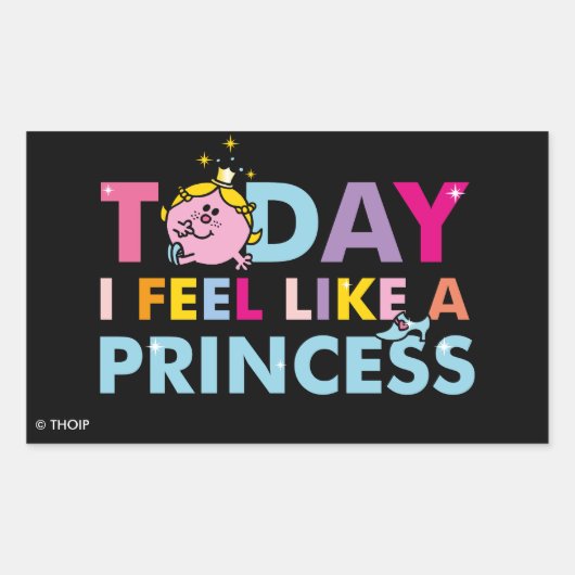 Little Miss Princess | Ik voel me als een prinses Rechthoekige Sticker (Voorkant)