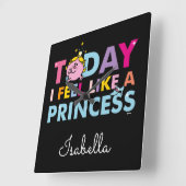 Little Miss Princess | Ik voel me een prinses Vierkante Klok (Hoek)