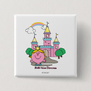 Little Miss Princess   koninklijk kasteel Vierkante Button 5,1 Cm