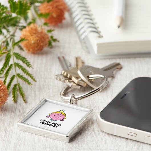 Little Miss Princess | Kroonachtergrond Sleutelhanger (Zijkant)