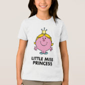 Little Miss Princess | Kroonachtergrond Tri-Blend Shirt (Voorkant)
