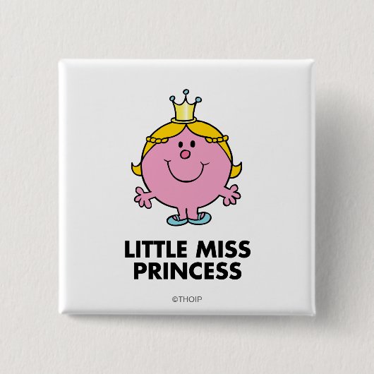 Little Miss Princess | Kroonachtergrond Vierkante Button 5,1 Cm (Voorkant)