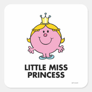 Little Miss Princess   Kroonachtergrond Vierkante Sticker