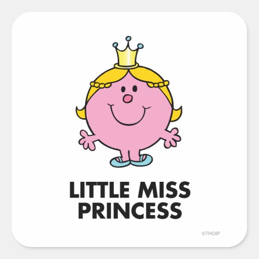 Little Miss Princess | Kroonachtergrond Vierkante Sticker (Voorkant)