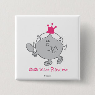 Little Miss Princess   Mirror Vierkante Button 5,1 Cm