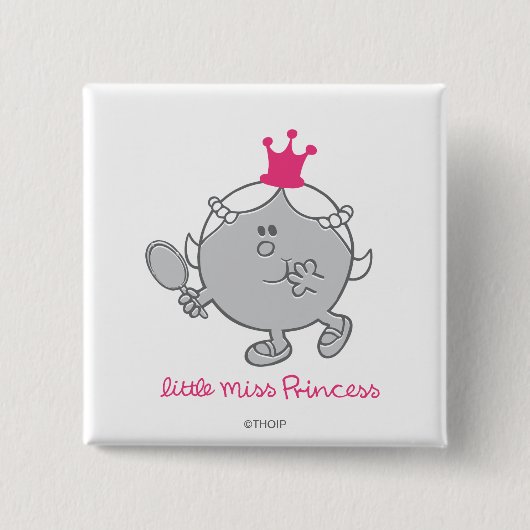 Little Miss Princess | Mirror Vierkante Button 5,1 Cm (Voorkant)