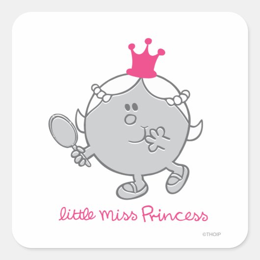Little Miss Princess | Mirror Vierkante Sticker (Voorkant)