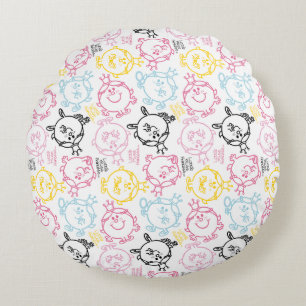 Little Miss Princess   Mooi Pastelkleuren Patroon Rond Kussen