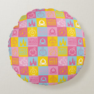 Little Miss Princess   Mooi pastelpatroon Rond Kussen