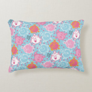 Little Miss Princess   Mooie Roze & Blauwe Patroon Decoratief Kussen