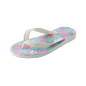 Little Miss Princess | Mooie Roze & Blauwe Patroon Kinder Teenslippers (Schuin)