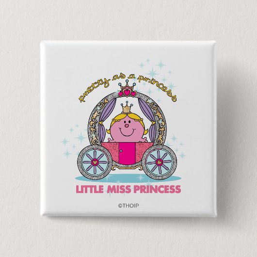 Little Miss Princess | Mousserend vervoer Vierkante Button 5,1 Cm (Voorkant)