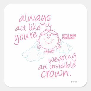 Little Miss Princess   Onzichtbare kroon Vierkante Sticker
