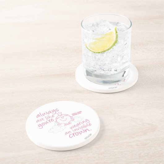 Little Miss Princess | Onzichtbare kroon Zandsteen Onderzetter (Zijkant)