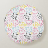 Little Miss Princess |  pastelpatroon Rond Kussen (Achterkant)